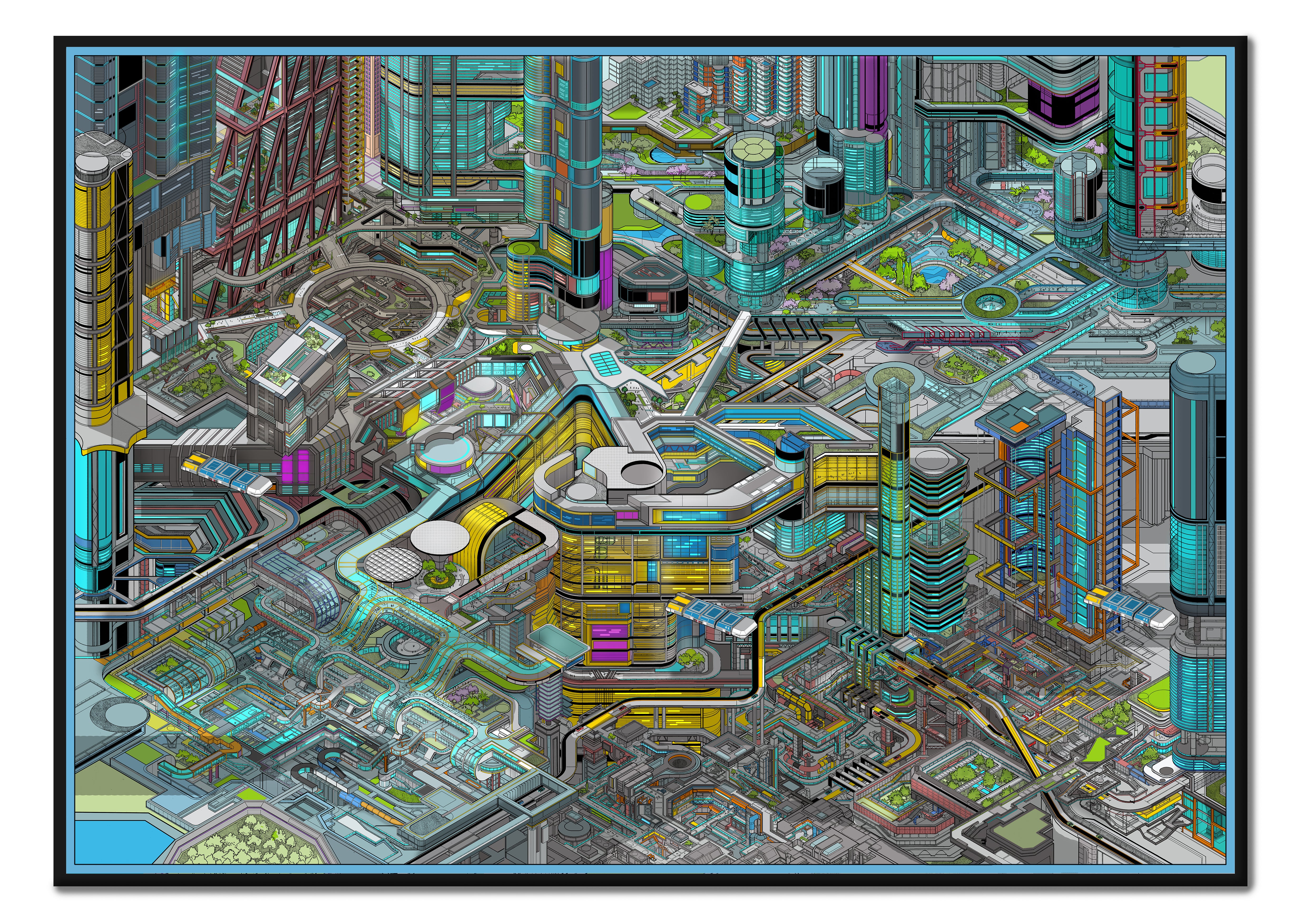 Night City - Futuristic CityScape Art Print