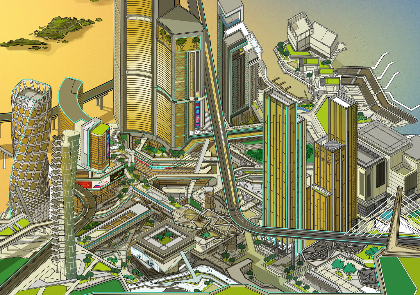 peterwheatcroft art 'Asian City' Front View
