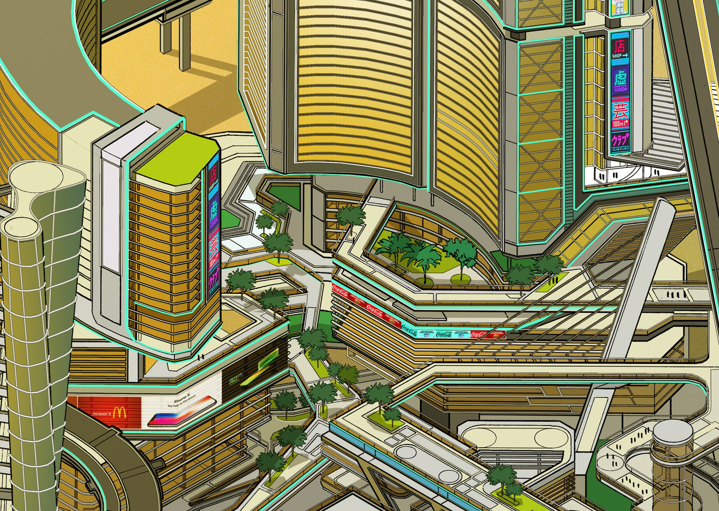 peterwheatcroft art 'Asian City' Detailed View 2