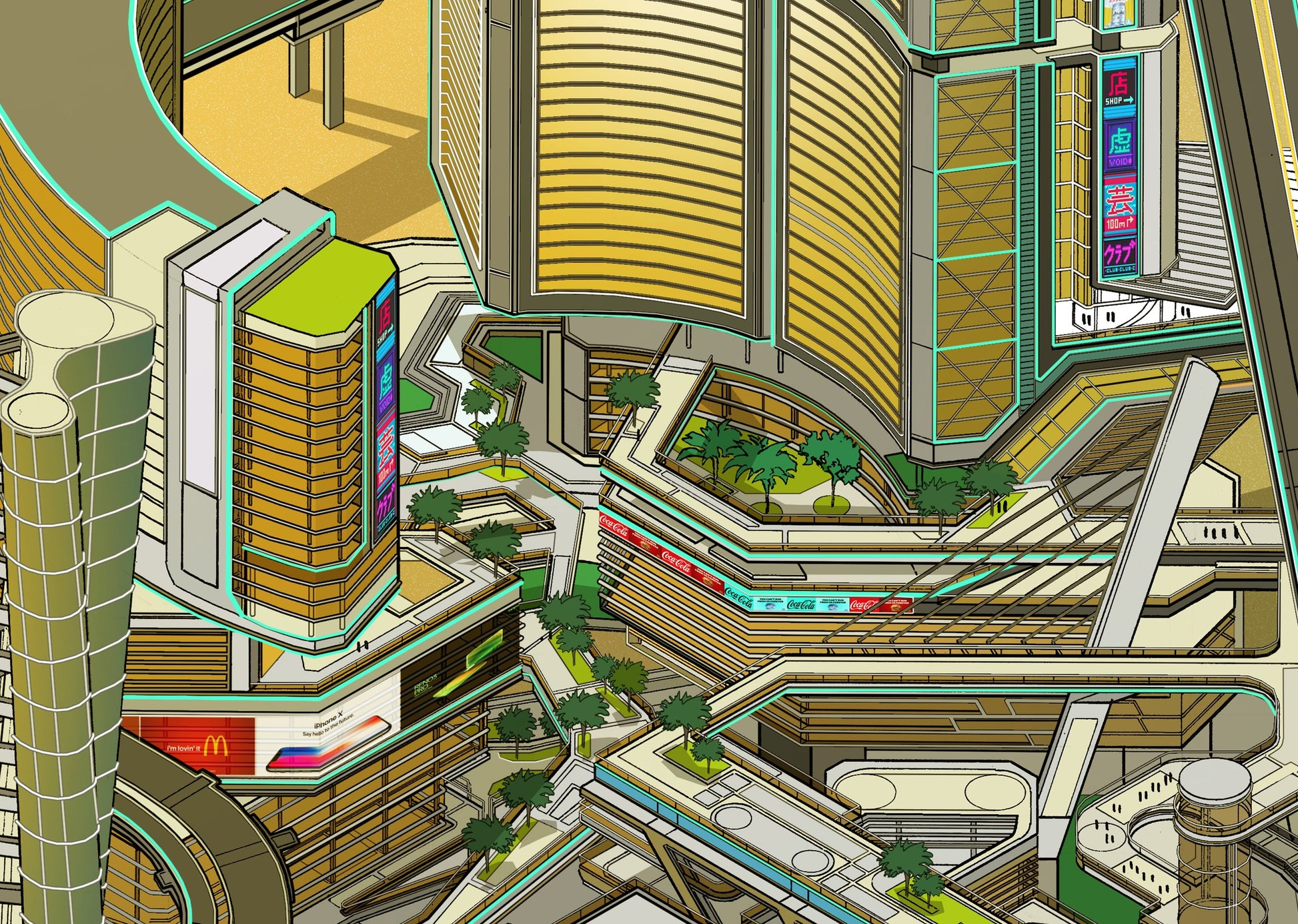 peterwheatcroft art 'Asian City' Detailed View 2