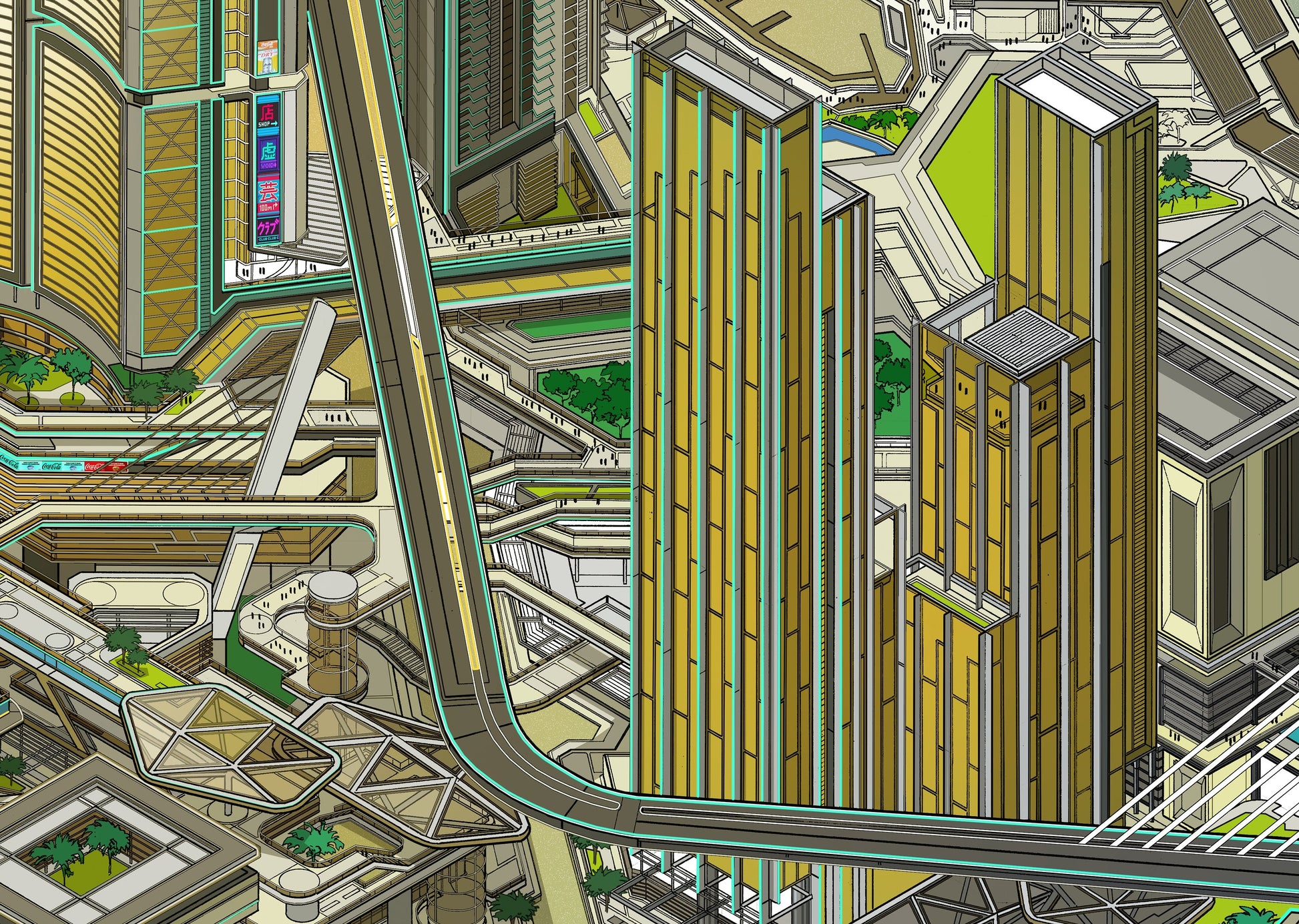 peterwheatcroft art 'Asian City' Detailed View 1